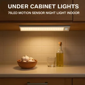 TAILEDEN Under Cabinet Lights,76LED Motion Sensor Night Light Indoor