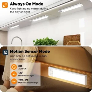 TAILEDEN Under Cabinet Lights,76LED Motion Sensor Night Light Indoor