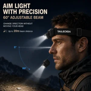 TAILEDEN Rechargeable LED Headlamp – Motion Sensor & 5 Light Modes