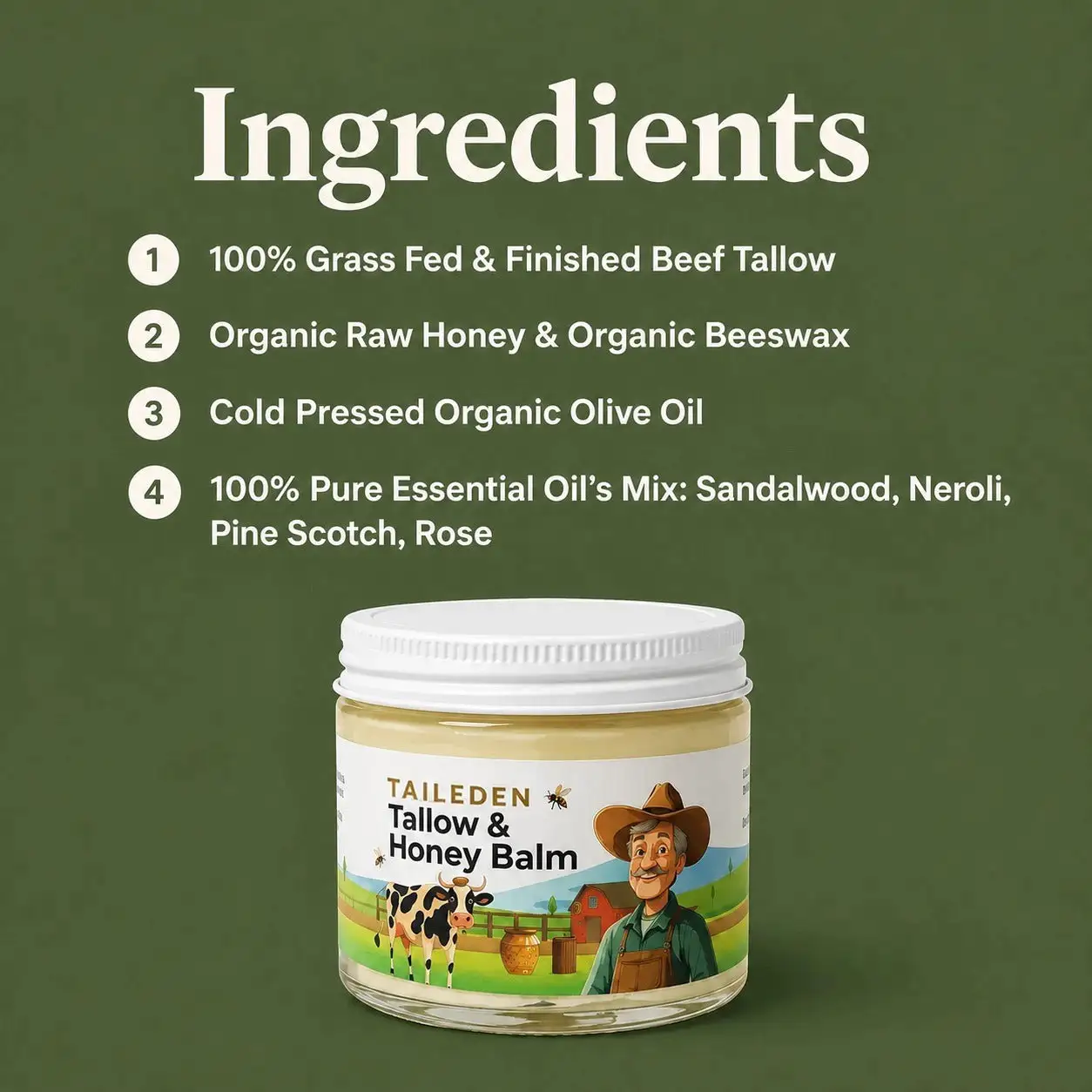 TAILEDEN™ Tallow & Honey Deep Moisture Balm – Nourish, Repair & Lock In Lasting Hydration