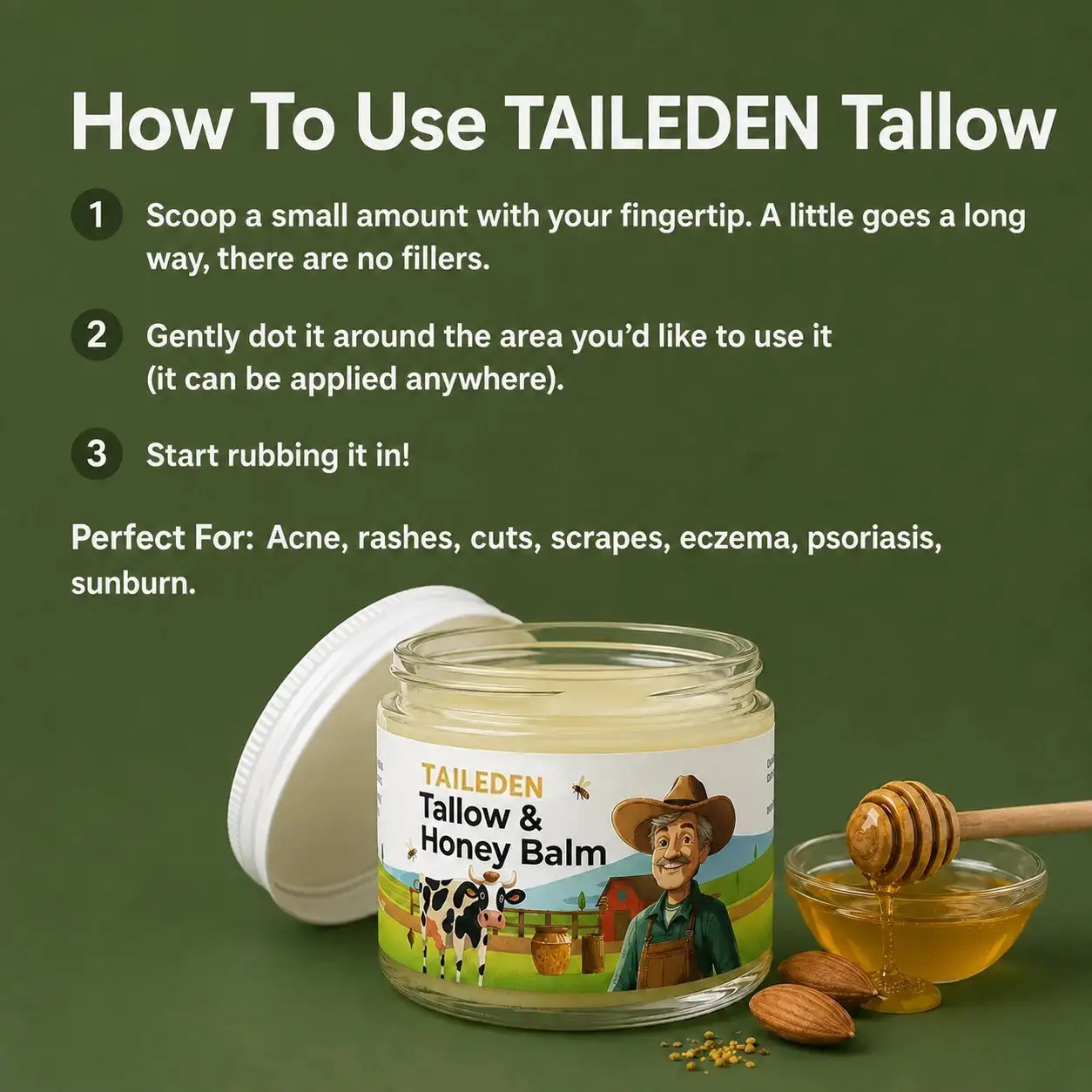 TAILEDEN™ Tallow & Honey Deep Moisture Balm – Nourish, Repair & Lock In Lasting Hydration